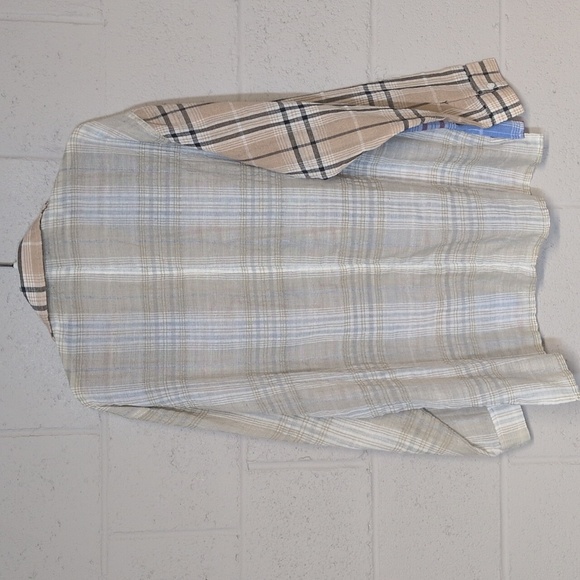 Plaid Patchwork Button-Up Shirt Size Small, Cabincore, Preppy - Picture 6 of 6